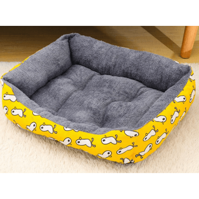 panier pour chat rectangulaire jaune