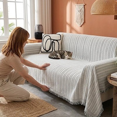 protection canapé chat couverture blanc 
