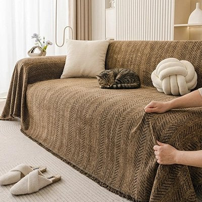 protection canapé chat couverture marron 