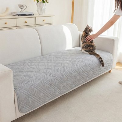 protection canapé chat gris clair places assises chat 
