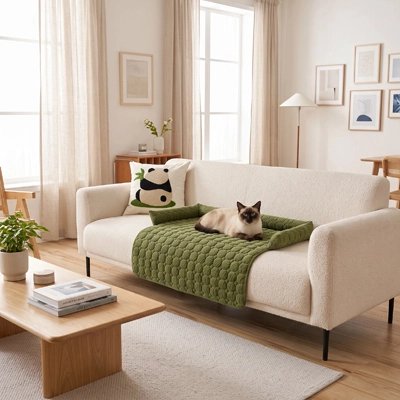 protection canape chat vert rebords chat siamois