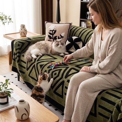 protege canape chat vert motifs housse