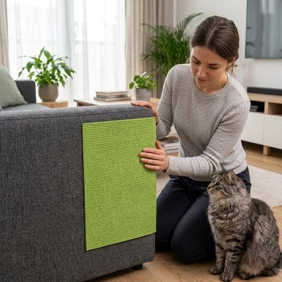 protege canape chat vert résistant adhésif humain chat
