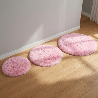 tapis chat rond rose pastel trois tailles 