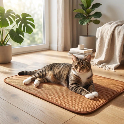 tapis rafraichissant chat auto-rechargeable chat détendu