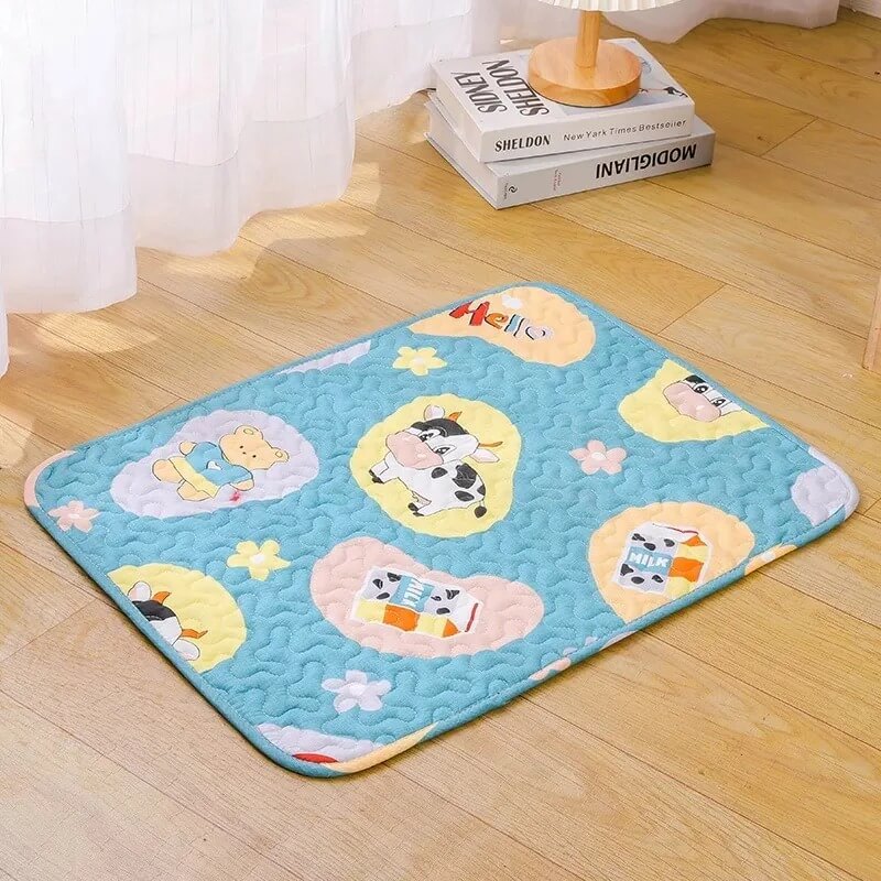 tapis rafraichissant chat bleu vaches 