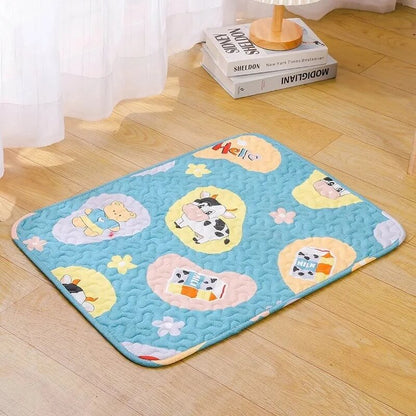 tapis rafraichissant chat bleu vaches 