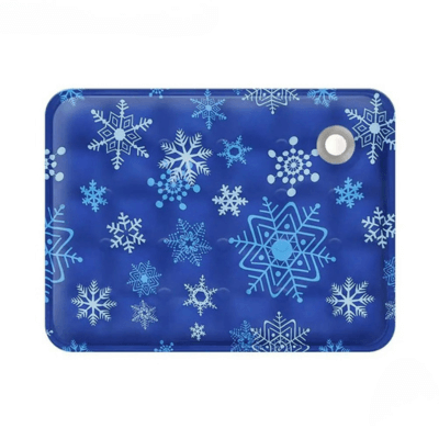 tapis rafraichissant chat glacé bleu foncé flocons