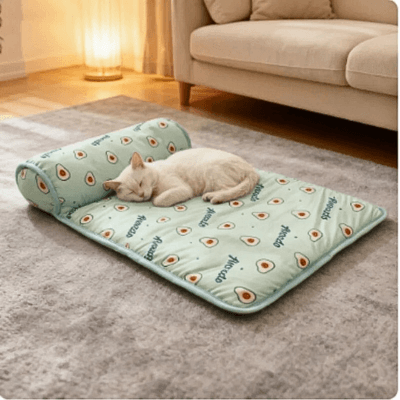 tapis rafraichissant chat lit avocat avec chat dodo 