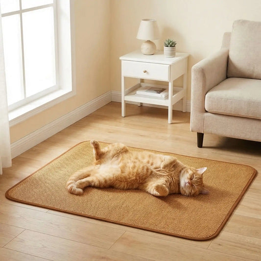 tapis rafraichissant chat polymère avec chat allonge content 