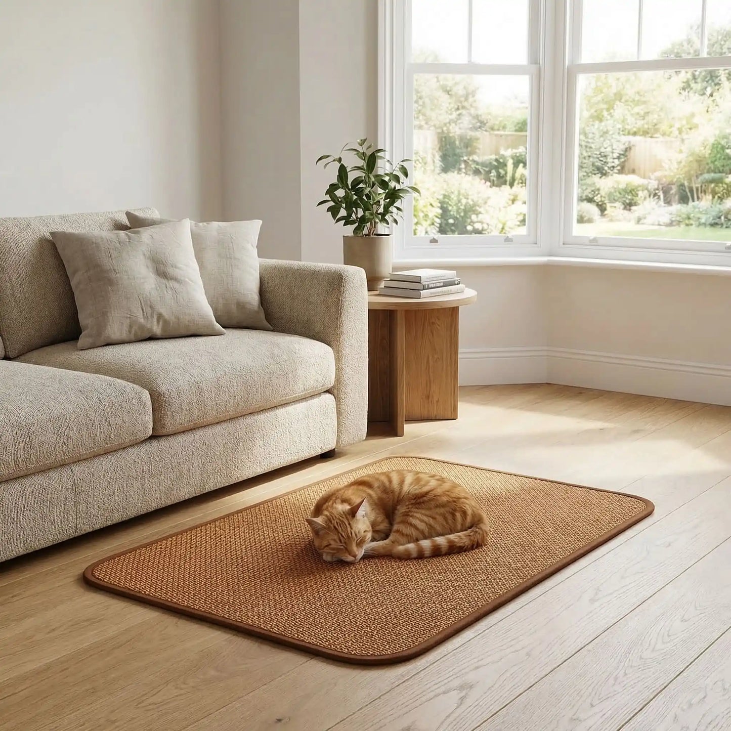 tapis rafraichissant chat polymère avec chat endormi salon 