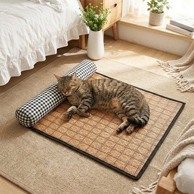 tapis rafraichissant chat rotin avec chat dodo 1