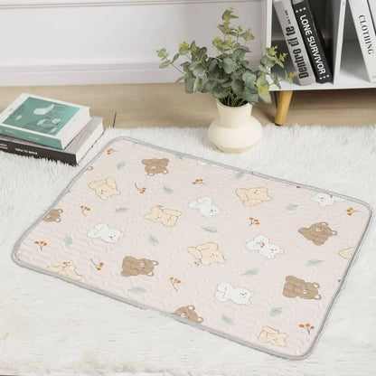 tapis rafraichissant chat soie latex têtes d'ours 
