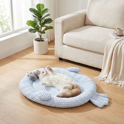 tapis rafraichissant chat soie végétale chat amusant 