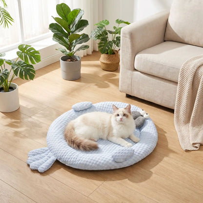 tapis rafraichissant chat soie végétale chat éveillé
