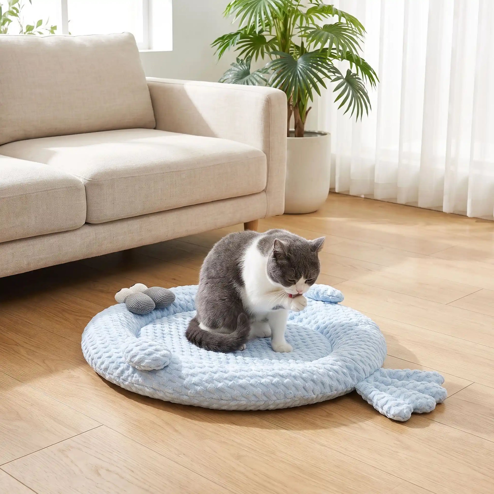 tapis rafraichissant chat soie végétale chat toilette 